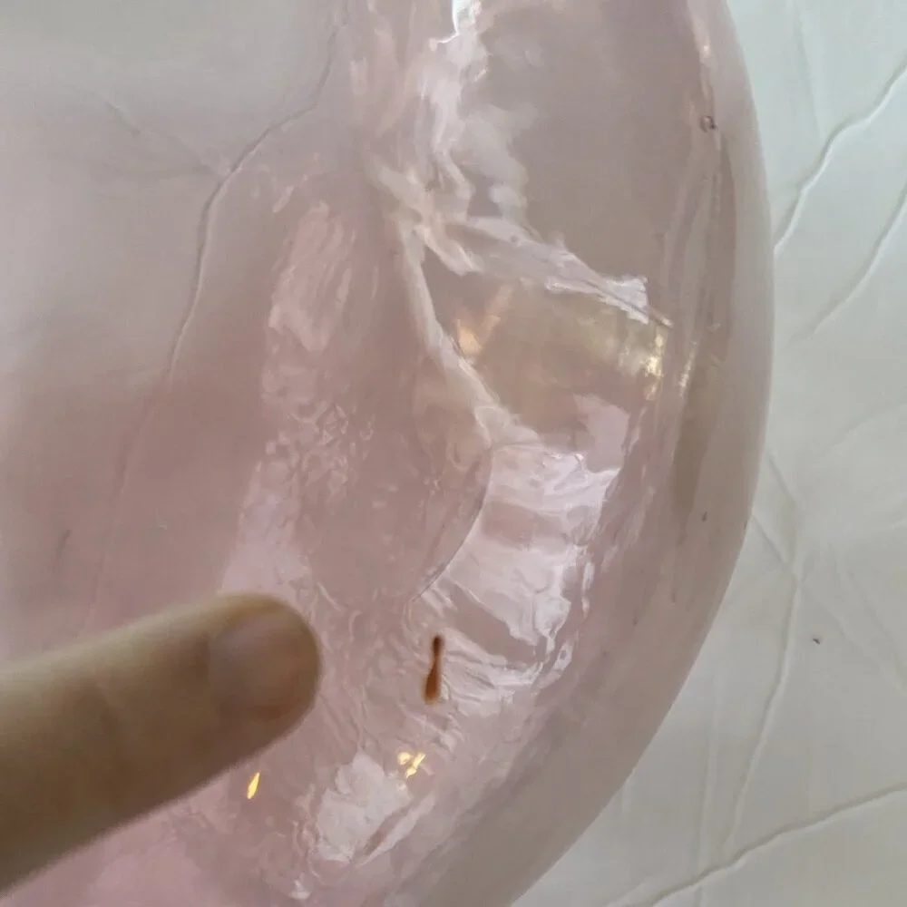 Vintage Hand Blown Glass Bottle Vase Purple Rose‎ Gold Pink Spanish Bottle Boho - Picture 7 of 11